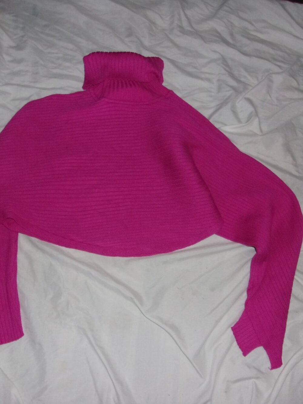 size medium womens shirt pink long sleeve turtle neck crop top tee t